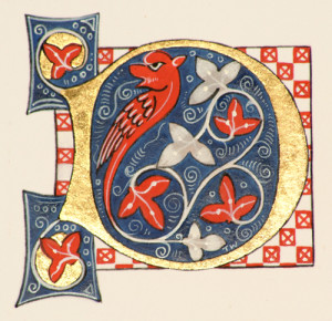 Luttrell Psalter illuminated letter D by Toni Watts