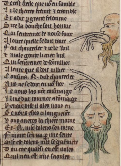 Hands in a 14th century manuscript