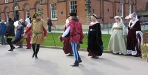 'Medieval' dancers, some of whom had travelled many hours to be in Lincoln for the day. 